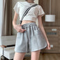 High Waist Slimming And Wide Leg Loose Straight Outerwear Cotton Running Leisure Shorts