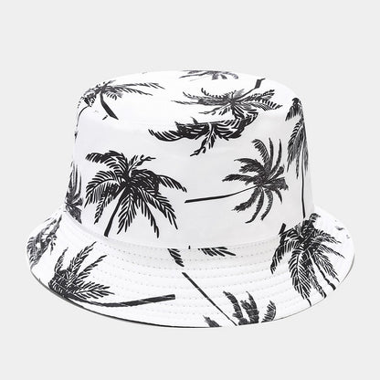 Outdoor Sunshade Beach Coconut Tree Printing Bucket Hat