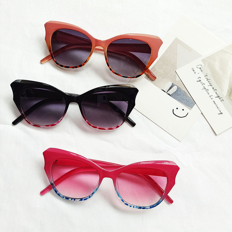 European And American Cat Eye Sun Glasses Jelly Color