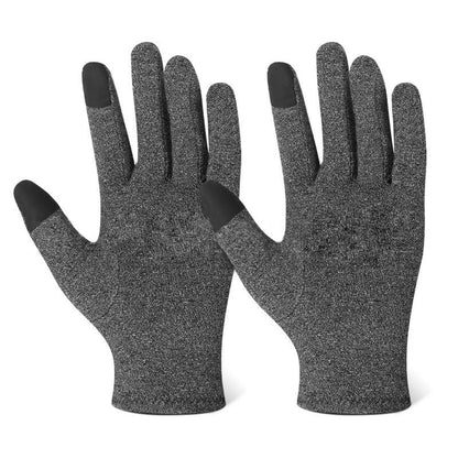 Grey Full Finger Touch Screen Health Pressure Gloves