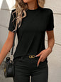Solid Color Round Neck Short Sleeves Loose T-shirt