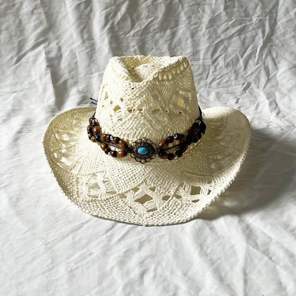 Gem The Magic Aster Straw Hat Handmade Hollow Sun Shade