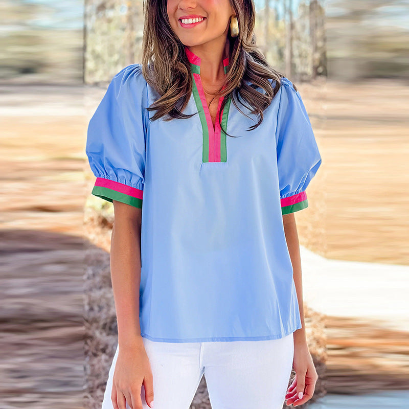 Pullover Short-sleeved Shirt For Women All-match