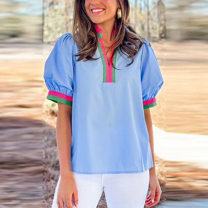 Pullover Short-sleeved Shirt For Women All-match