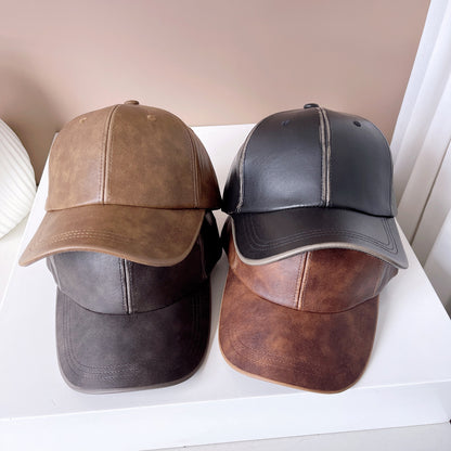 Washed Old Patent Leather Baseball Hat