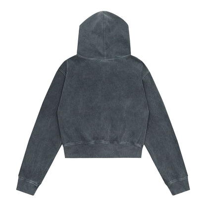 Retro Personalized Distressed Zipper Cardigan Hoodie