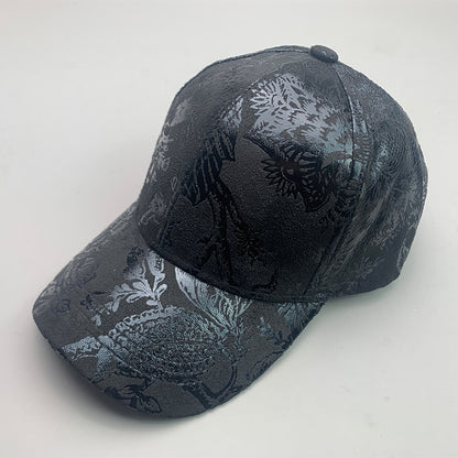 Korean Style Pure Leather Printing Baseball Caps