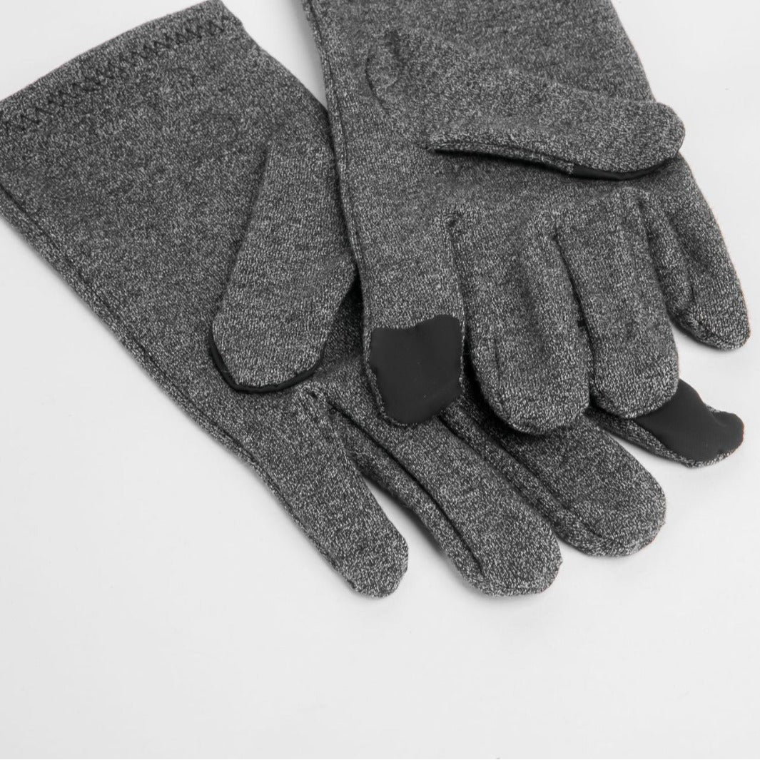 Grey Full Finger Touch Screen Health Pressure Gloves