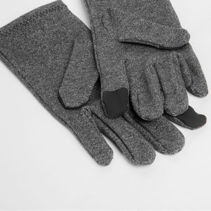 Grey Full Finger Touch Screen Health Pressure Gloves