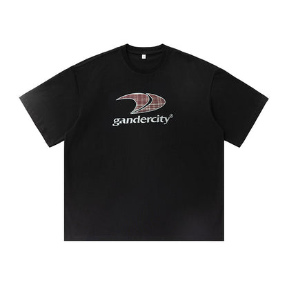 Retro Contrast Color Check Printed T-shirt For Men