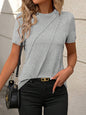 Solid Color Round Neck Short Sleeves Loose T-shirt