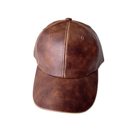 Washed Old Patent Leather Baseball Hat