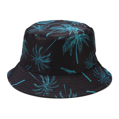 Outdoor Sunshade Beach Coconut Tree Printing Bucket Hat