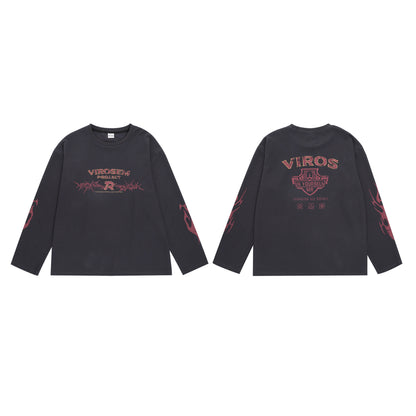 American Vintage Street Trendy Loose All-match Long-sleeved T-shirt