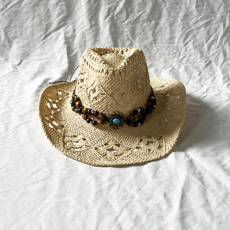 Gem The Magic Aster Straw Hat Handmade Hollow Sun Shade