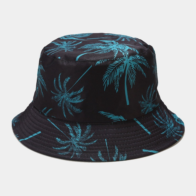 Outdoor Sunshade Beach Coconut Tree Printing Bucket Hat