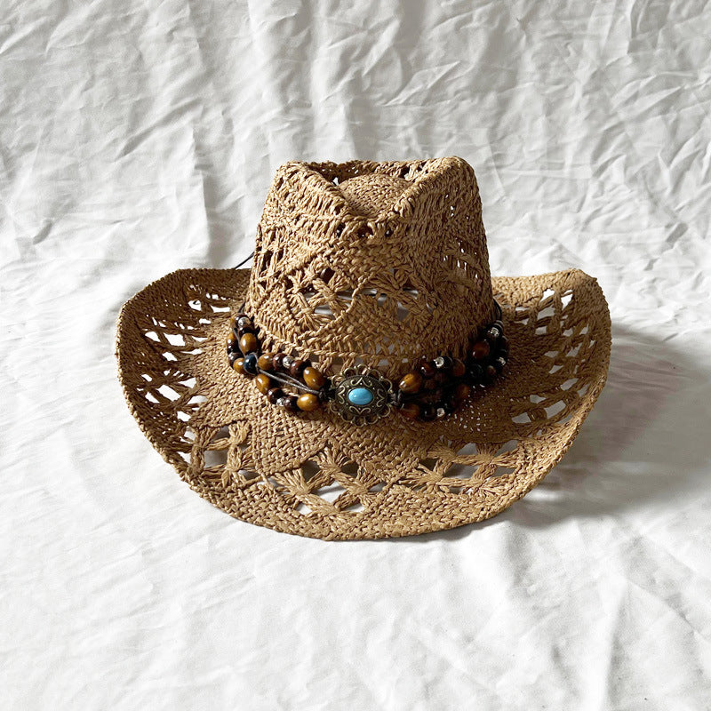 Gem The Magic Aster Straw Hat Handmade Hollow Sun Shade