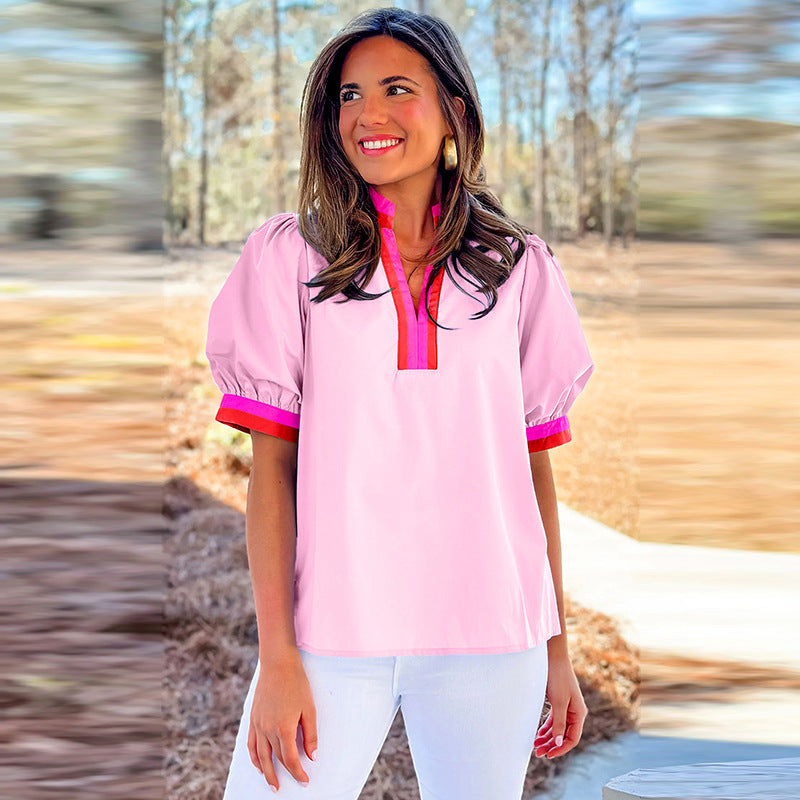 Pullover Short-sleeved Shirt For Women All-match