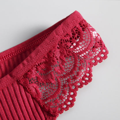 Underwear Low Waist Full Cotton Women's Lace