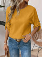 Solid Color Round Neck Casual Fashion Simple Design Women's Elegant Shirt
