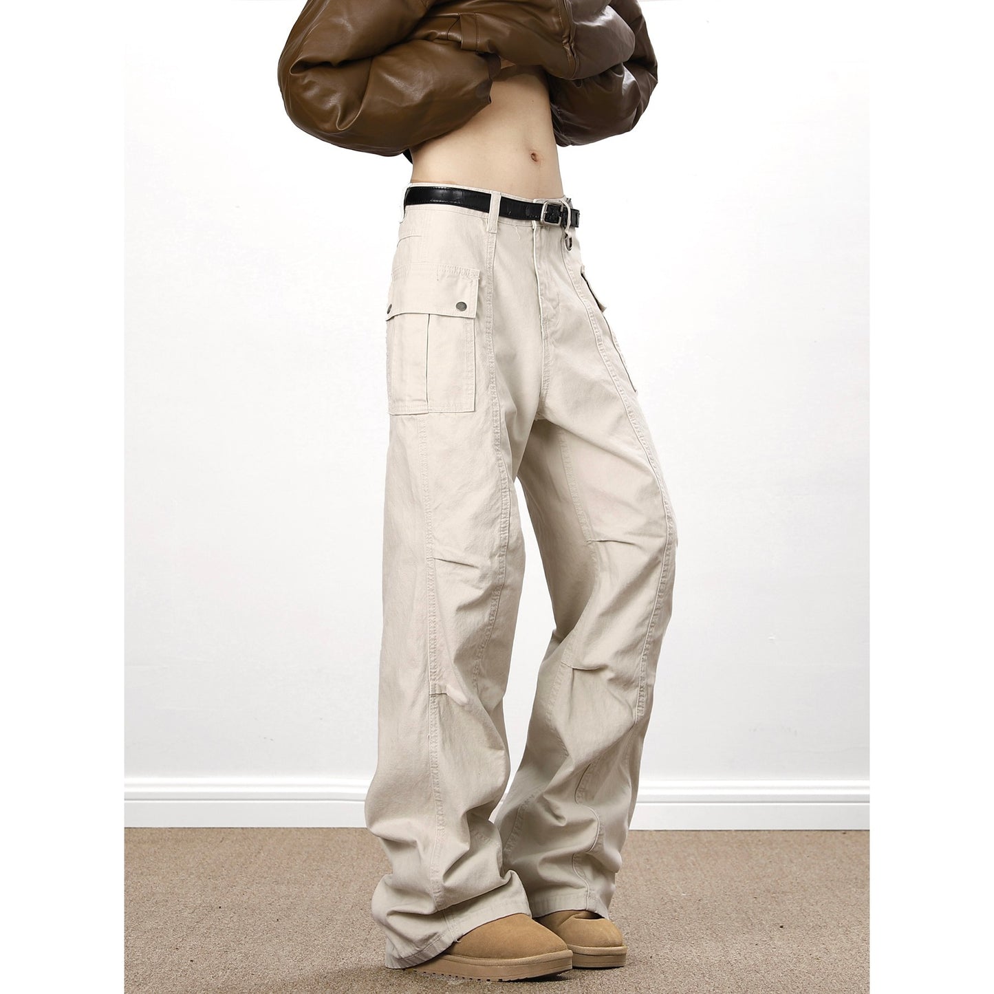 American High Street Washed Distressed Overalls