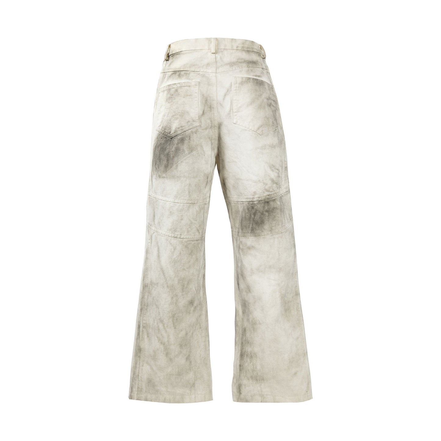 Washed Old Color Pleated Stitching Straight Cargo Loose Trousers