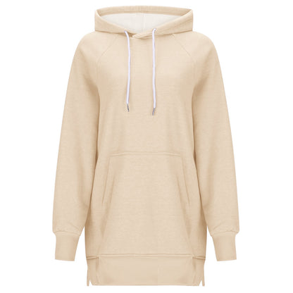 Women's Solid Color Hooded Split Shoulder Sleeve Sweater