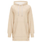 Women's Solid Color Hooded Split Shoulder Sleeve Sweater