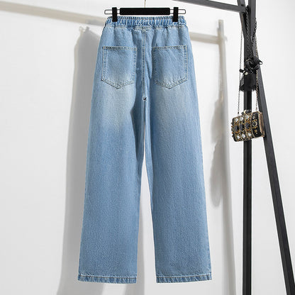 Loose Narrow Opening Tapered Mid-rise Jeans