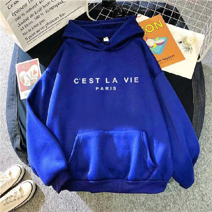 Women's Letter Printed Hoodie Coat