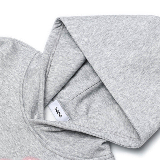 Retro High-end Street Spray Flower Design Neutral Heavy Hooded Couple Sweater Women