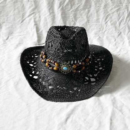 Gem The Magic Aster Straw Hat Handmade Hollow Sun Shade
