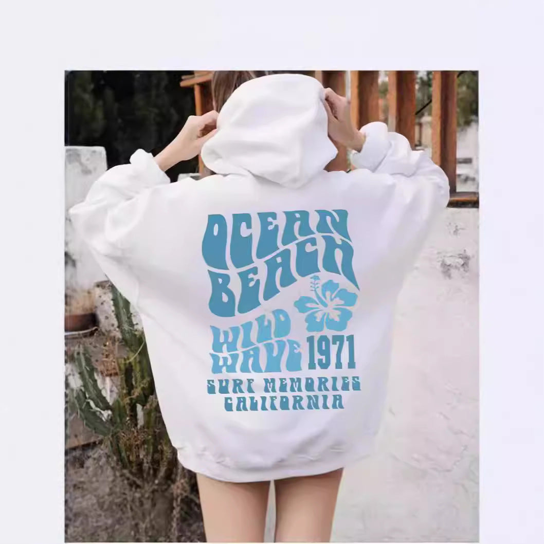 Thread Hoodie Printed Embroidered Sweater Women