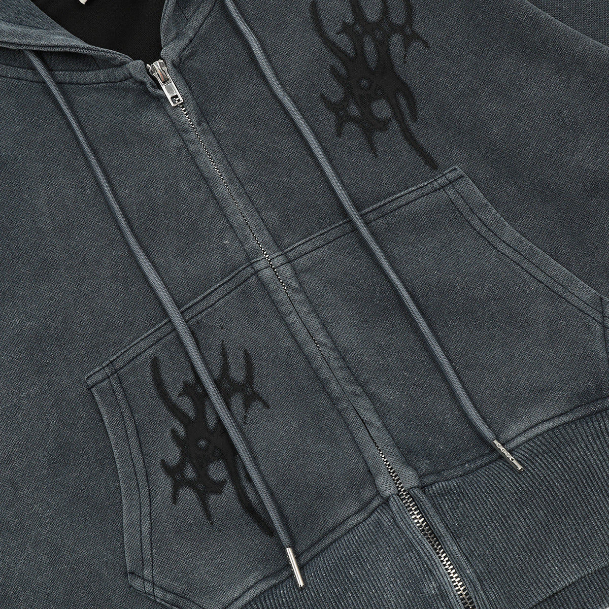 Retro Personalized Distressed Zipper Cardigan Hoodie