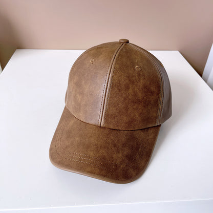 Washed Old Patent Leather Baseball Hat