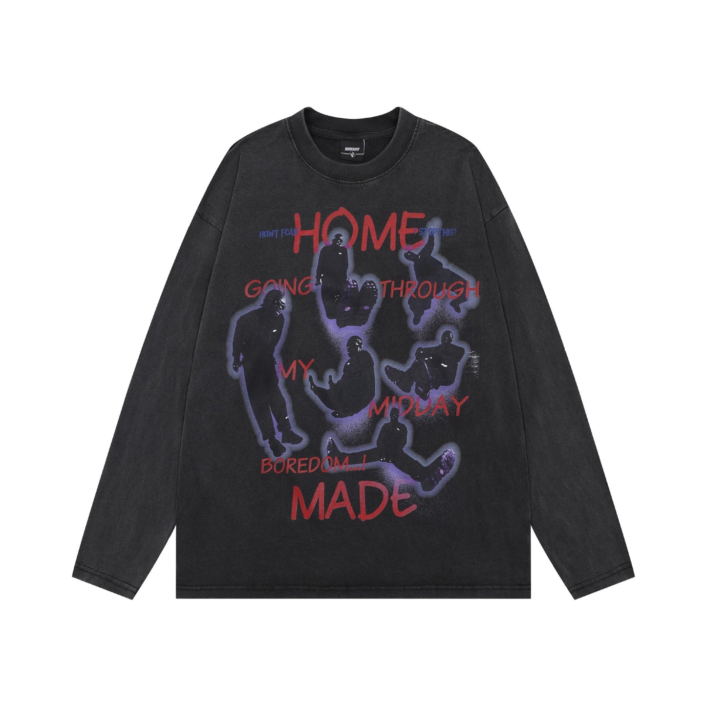 Men's American-style Printed Long-sleeved T-shirt