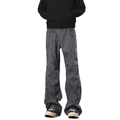 American High Street Washed Distressed Overalls