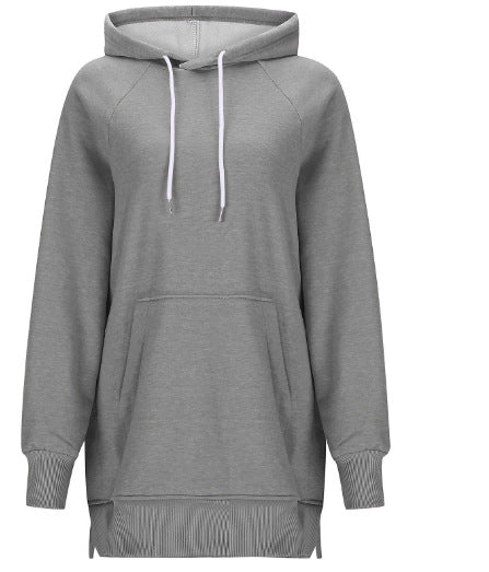 Women's Solid Color Hooded Split Shoulder Sleeve Sweater