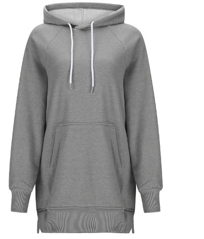 Women's Solid Color Hooded Split Shoulder Sleeve Sweater