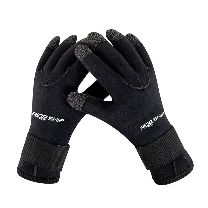 35MM Diving Mittens Wear-resistant Kevlar Titanium Coating Cold-proof Warm Non-slip Water Puncture-proof