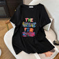 Women's Round Neck Plus Sizes Loose Mid-length T-shirt