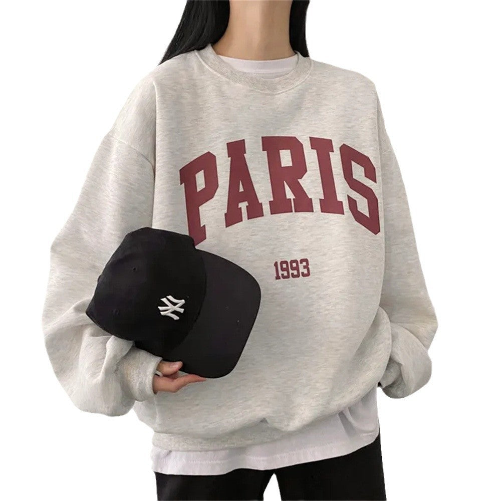 Shirt Fleece Printed Long-sleeved Letter Sweater