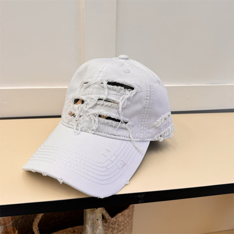 Sun Hat Make Old Ripped Soft Top Baseball Cap