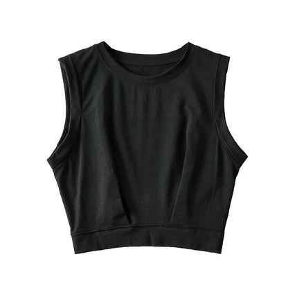 Women's Loose Exercise Blouse I-shaped Round Neck Slim-fit Tank Top