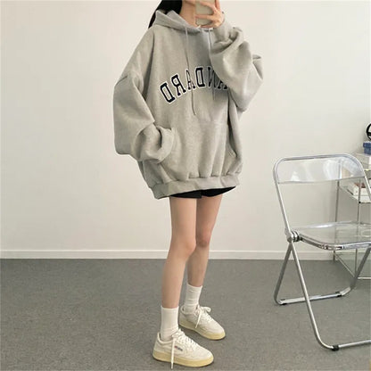 Letter Loose Fleece Printed Top