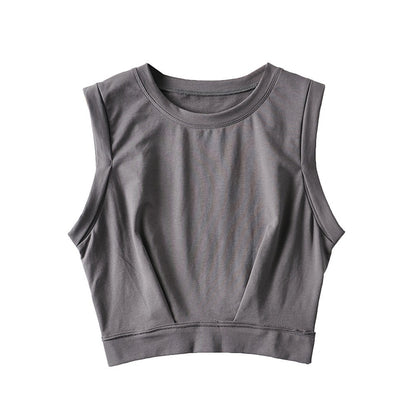 Women's Loose Exercise Blouse I-shaped Round Neck Slim-fit Tank Top