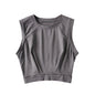 Women's Loose Exercise Blouse I-shaped Round Neck Slim-fit Tank Top
