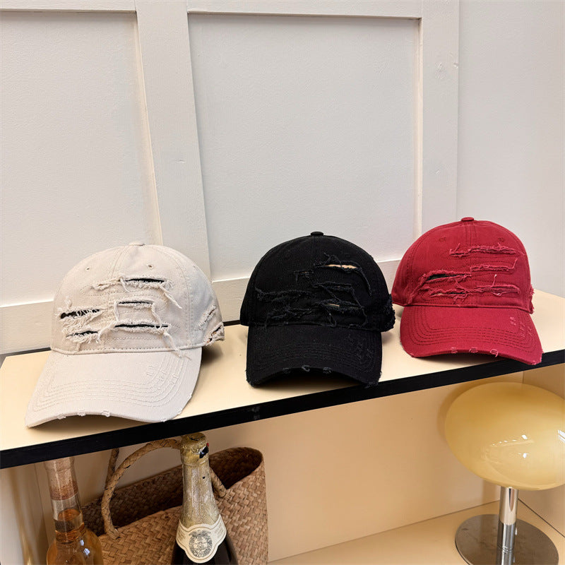 Sun Hat Make Old Ripped Soft Top Baseball Cap