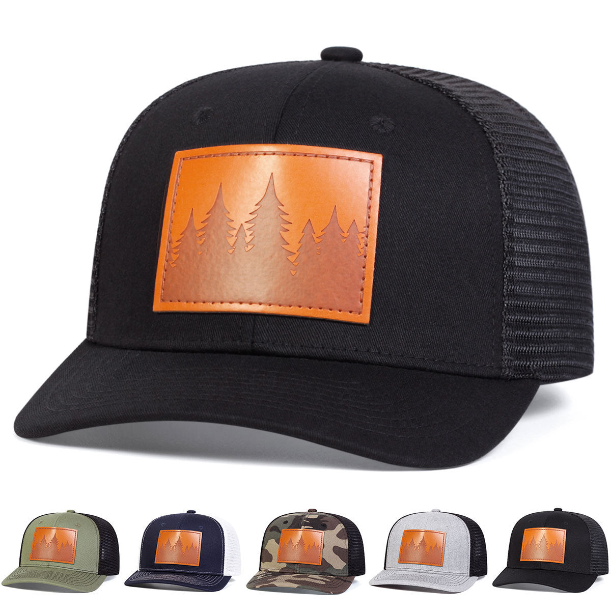 Men's Leather Baseball Cap With Slight Bending