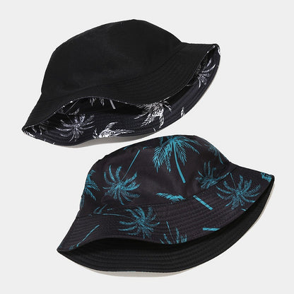 Outdoor Sunshade Beach Coconut Tree Printing Bucket Hat